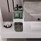 2-Tier Bathroom Counter Storage Cabinet, Slim Vanity Organizer with Clear Doors, Small Bathroom Storage Cabinet with Built-in Tissue Storage for Toiletries, Wipes and Bathroom Essentials