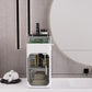 2-Tier Bathroom Counter Storage Cabinet, Slim Vanity Organizer with Clear Doors, Small Bathroom Storage Cabinet with Built-in Tissue Storage for Toiletries, Wipes and Bathroom Essentials