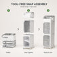 3-Tier Slim Bathroom Storage Cabinet, Rolling Toilet Paper Storage Cabinet with Clear Doors, Narrow Toilet Side Organizer for Small Bathrooms, Rolls, Wipes, Cleaners and Bathroom Essentials