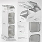 3-Tier Slim Bathroom Storage Cabinet, Rolling Toilet Paper Storage Cabinet with Clear Doors, Narrow Toilet Side Organizer for Small Bathrooms, Rolls, Wipes, Cleaners and Bathroom Essentials
