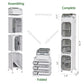 4-Tiers Toilet Paper Storage, Slim Bathroom Organizers and Storage, Bathroom Counter Organizer, Bathroom Organizer Storage Cabinet, Portable Laundry Room Organization, Plastic White Clear Doors