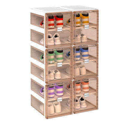 BINSIO Shoe Rack Closet Organizer and Storage Shoe Box